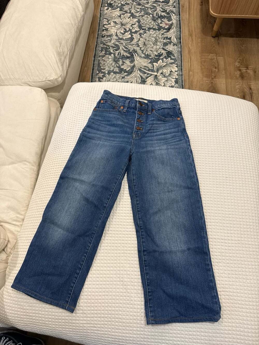 Madewell Slim Wide-Leg Crop Button-Fly Jeans Size 25